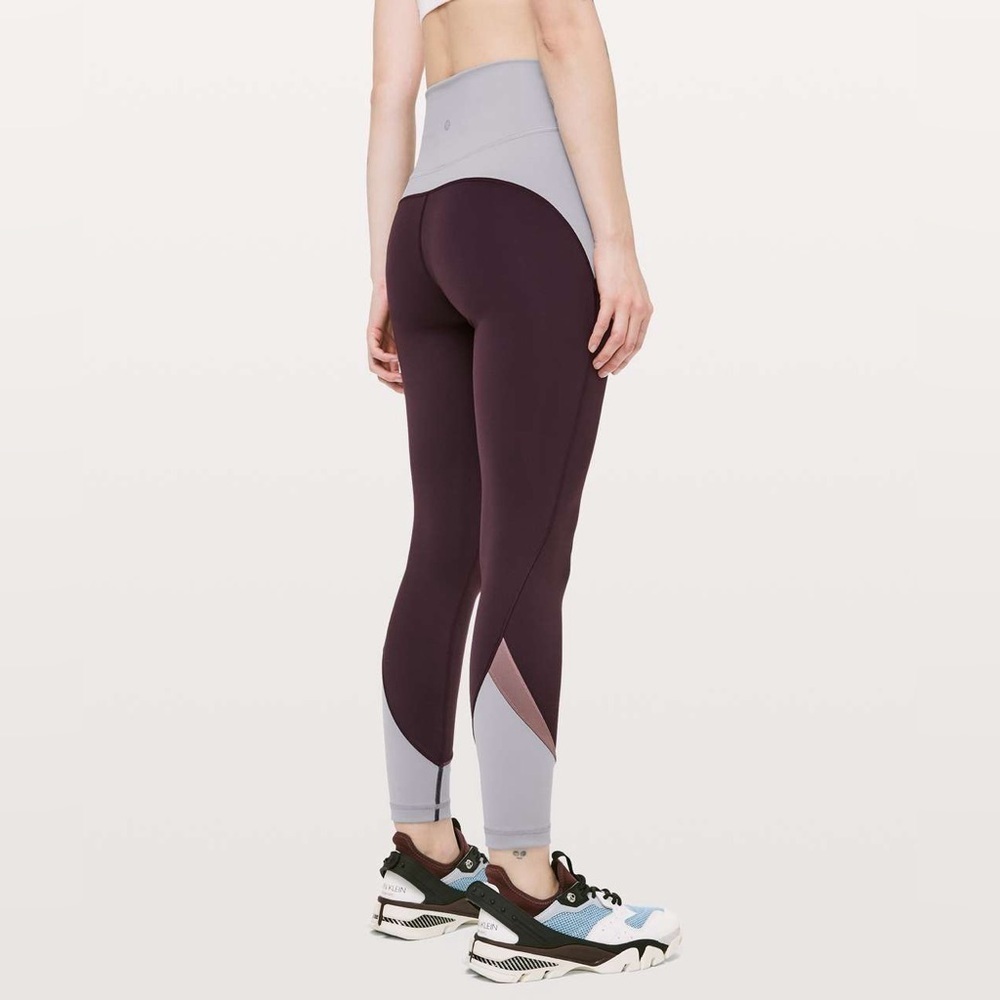 Lululemon In Movement Blocked Tight in Plum Shadow Everlux 25”